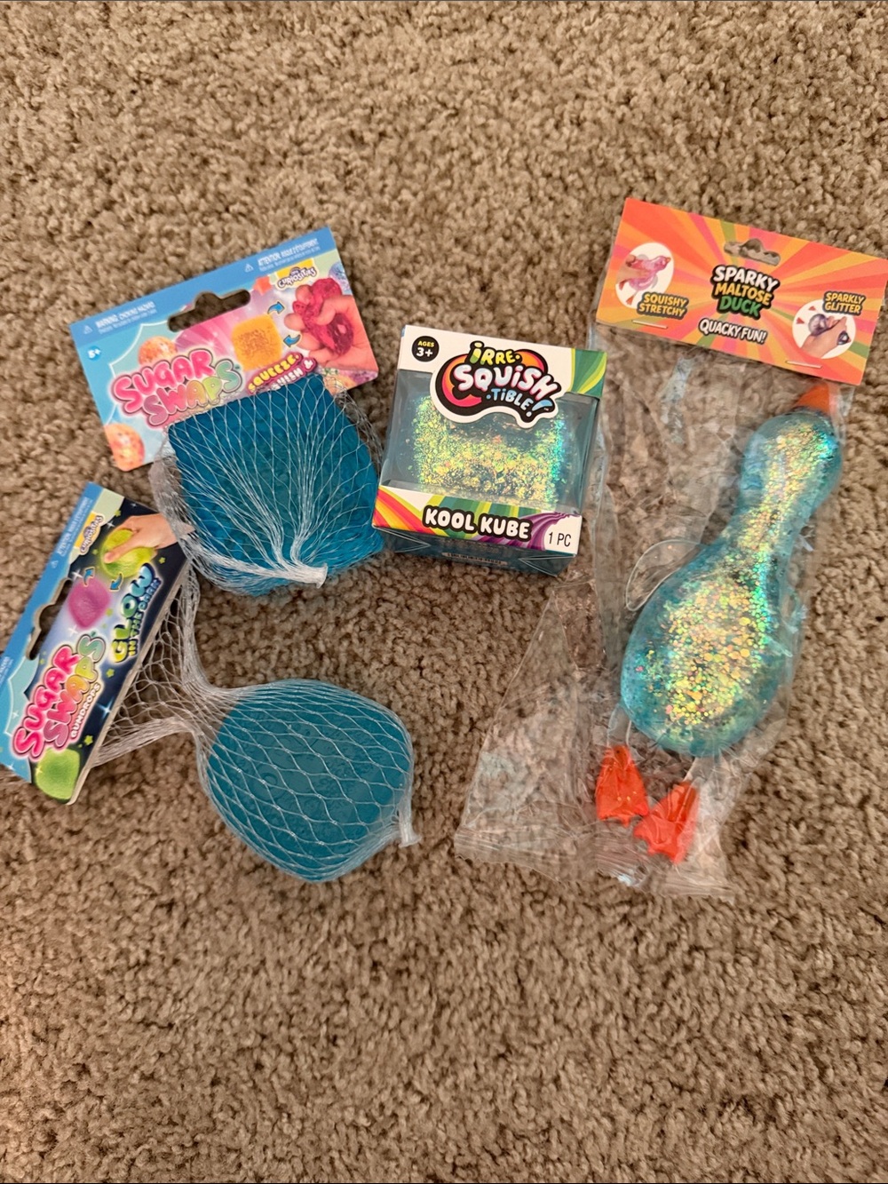 Blue Squishy Kids Toy bundle of 4